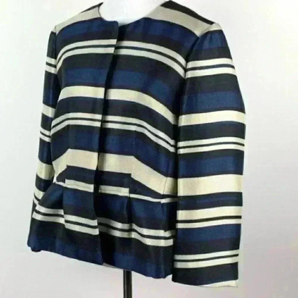 New Ann Taylor blazer sz 10 stripes peplum career